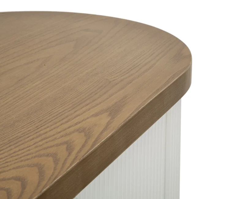 Console blanche avec accents en bois – Tolosa Modern Entryway