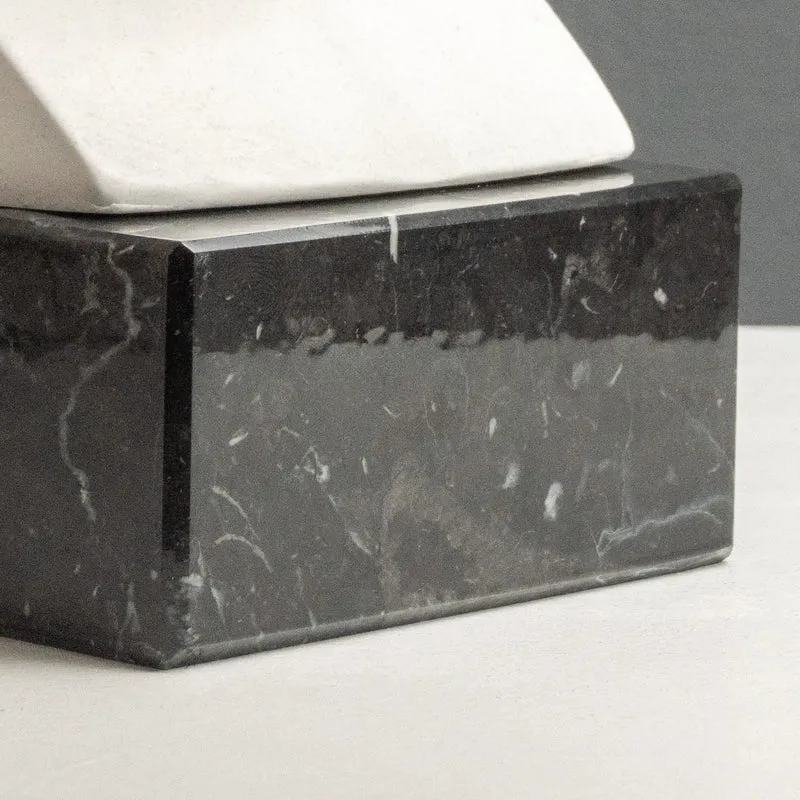 Buste de David par Michel-Ange sur Socle en Marbre Noir (Petit Modèle)