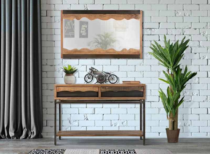 Console en bois avec tiroirs – Meuble d'entrée Yellowstone