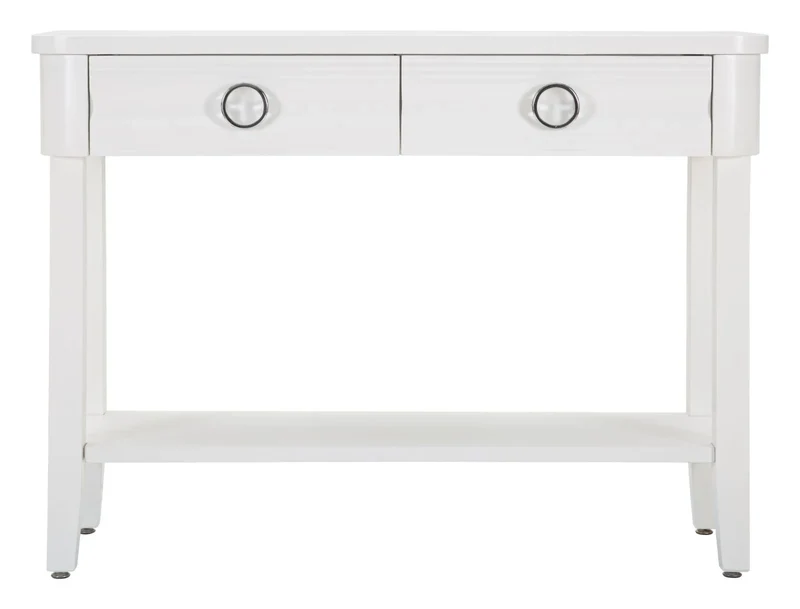 Console en bois blanc avec tiroirs – Collection Shine
