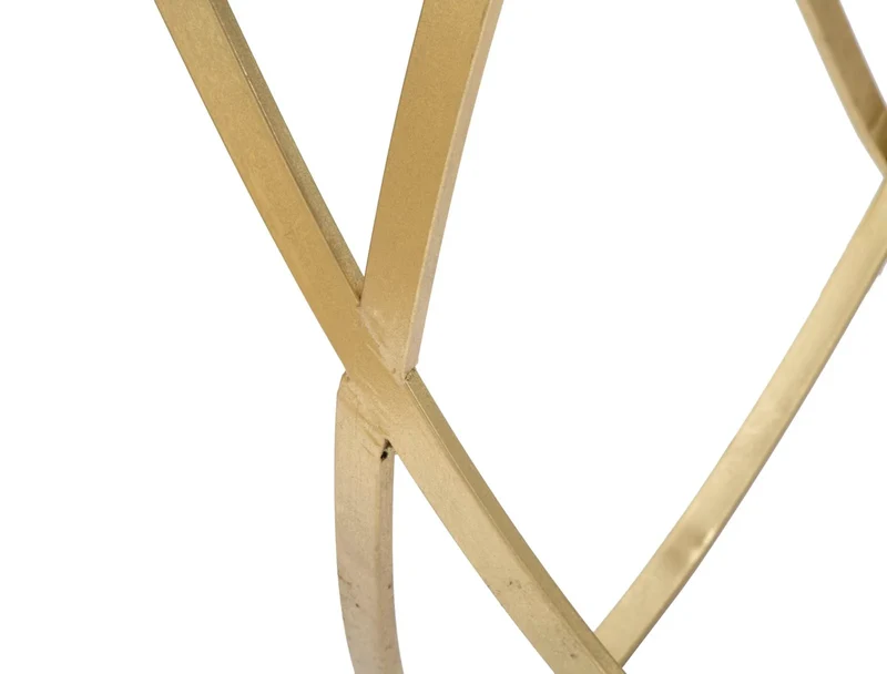 Console en verre avec piètement en métal doré – Table d'entrée moderne