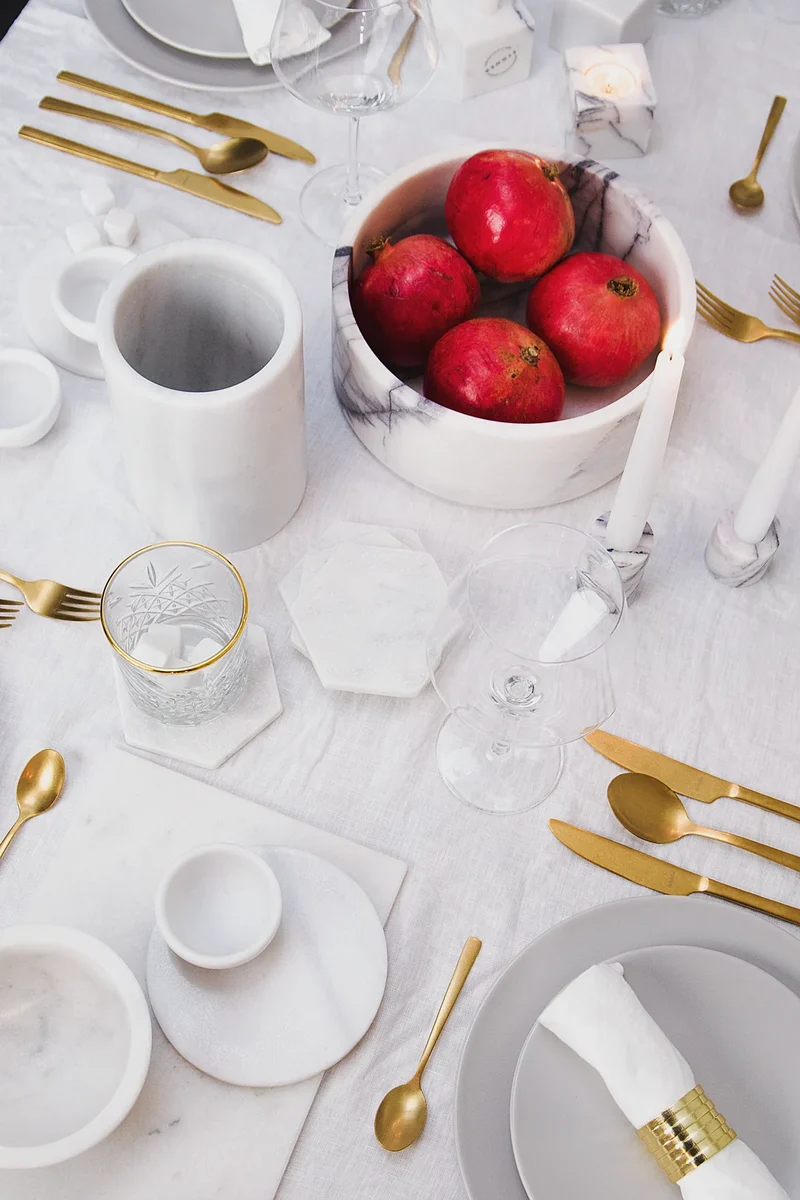 Corbeille à Fruits en Marbre Blanc