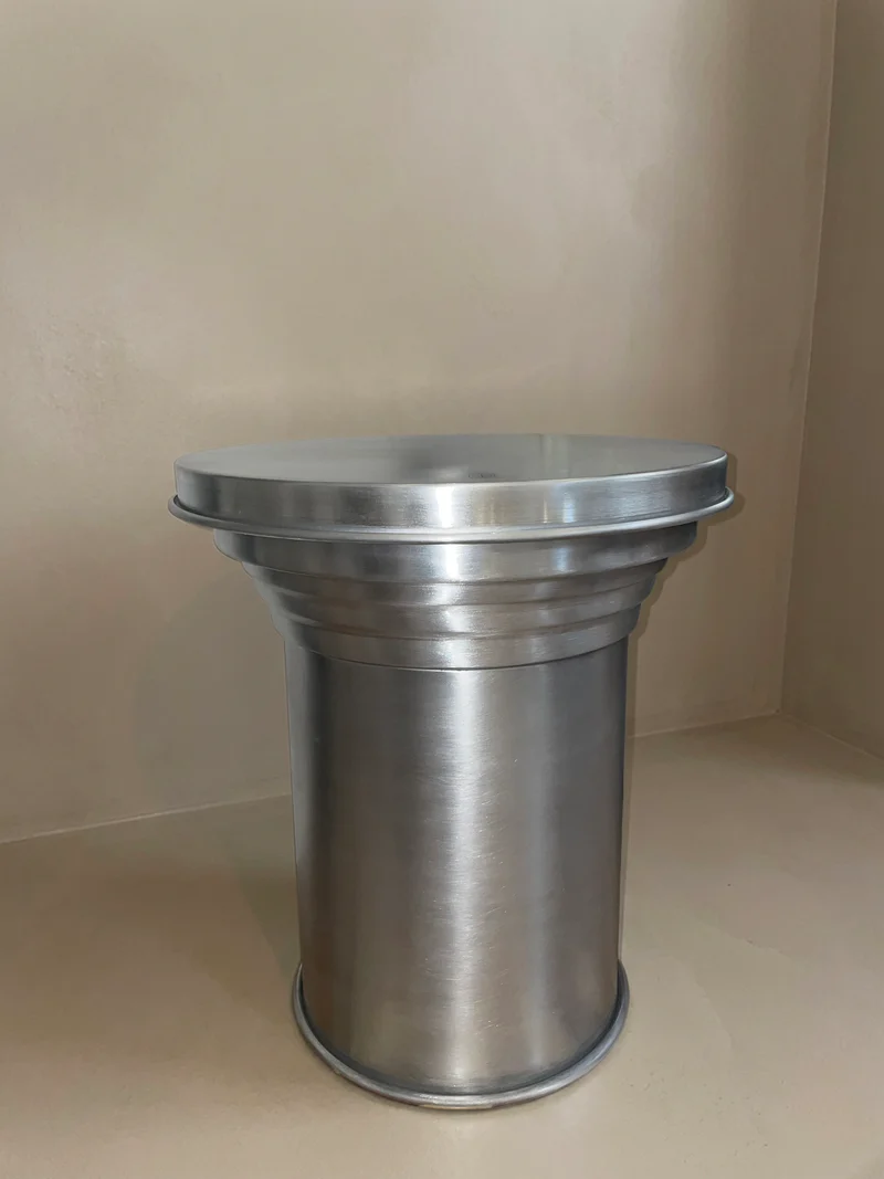 Art Deco Coffee Table in Brushed Metal