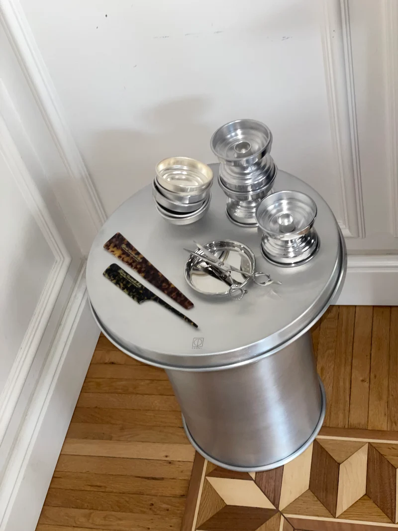Art Deco Coffee Table in Brushed Metal