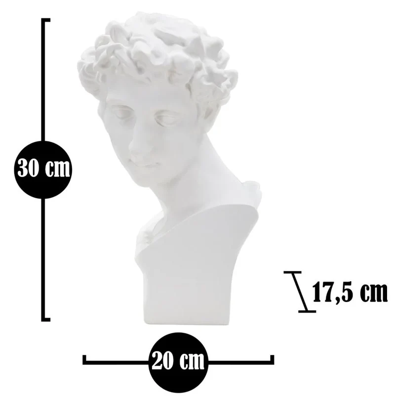 Buste de Giuliano de Medici (sculpture en résine blanche par Michel-Ange)