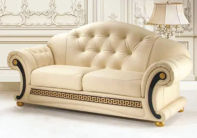 Canapé cuir crème versace LOUIS