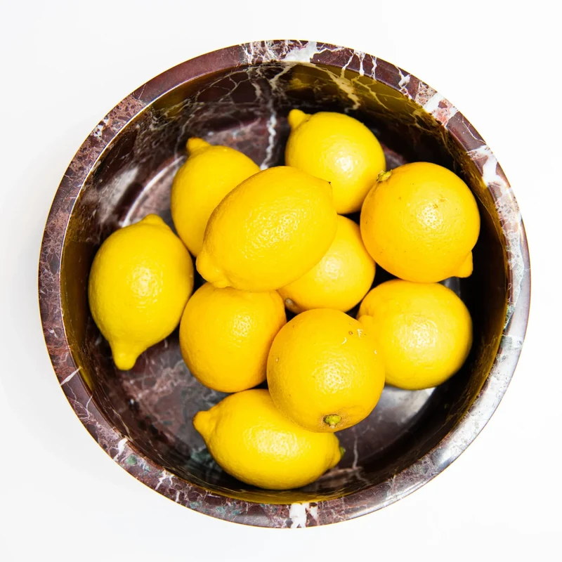 Corbeille à Fruits en Marbre Rouge