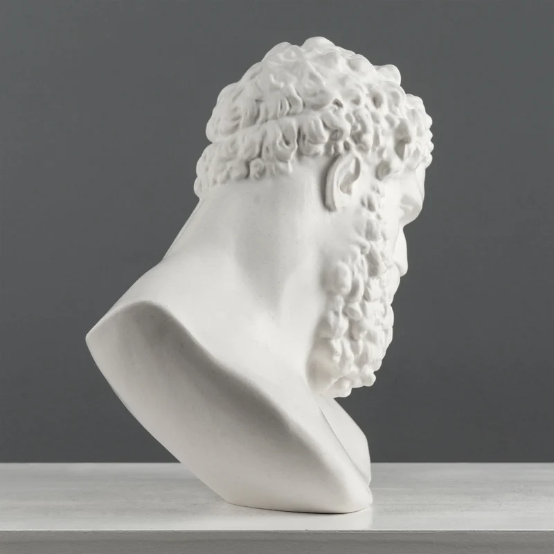 Buste d’Hercule – Héros Grec de la Force et de la Puissance – Sculpture en Marbre