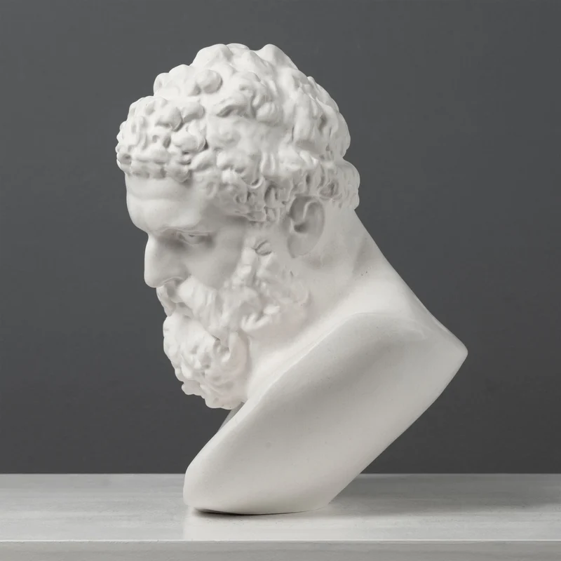 Buste d’Hercule – Héros Grec de la Force et de la Puissance – Sculpture en Marbre
