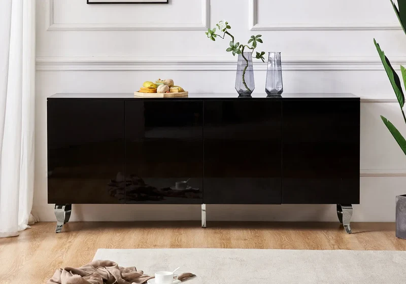 Buffet noir laqué design - Axel