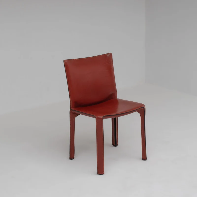 Mario Bellini Cab Chairs for Cassina in Red Leather