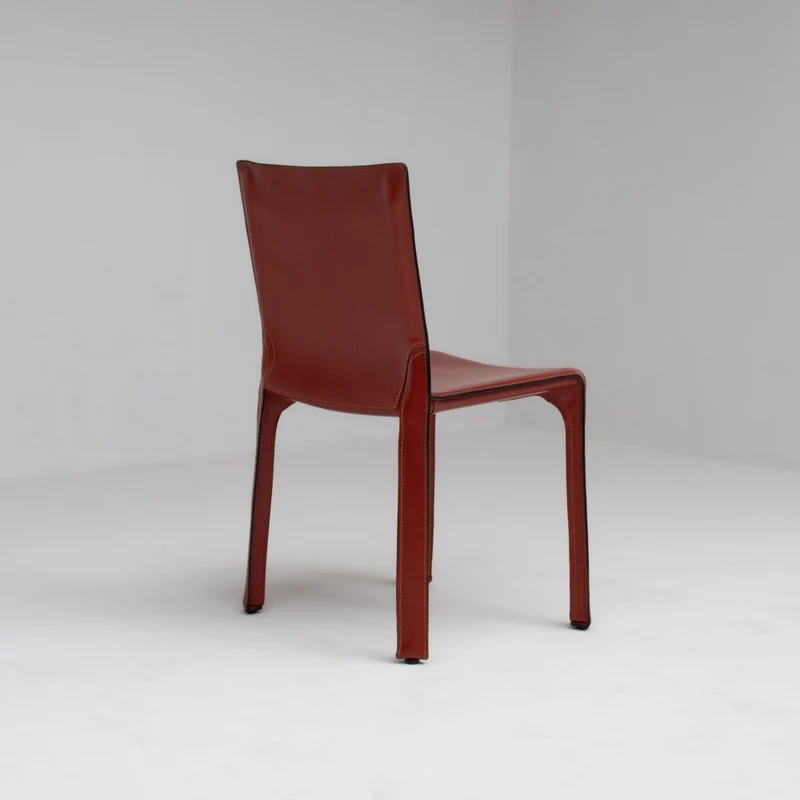Mario Bellini Cab Chairs for Cassina in Red Leather