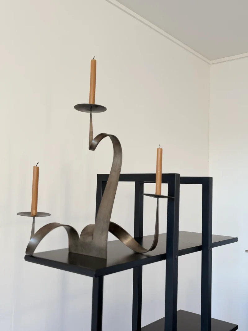 Modernist Steel Atelier Candelabra, 1970s