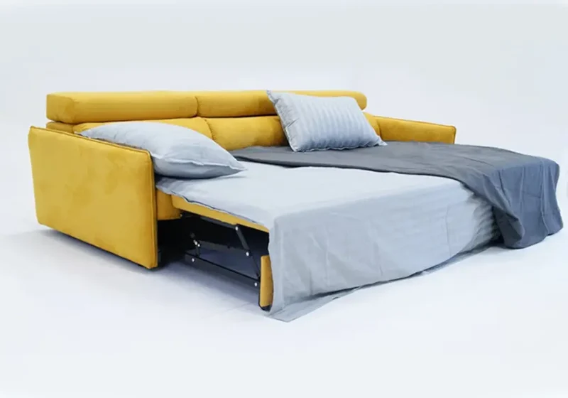 Canapé d'angle convertible en tissu avec têtières - Flo