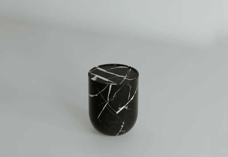 Side Table in Estremoz marble, Black Marquina, Travertine - Collection