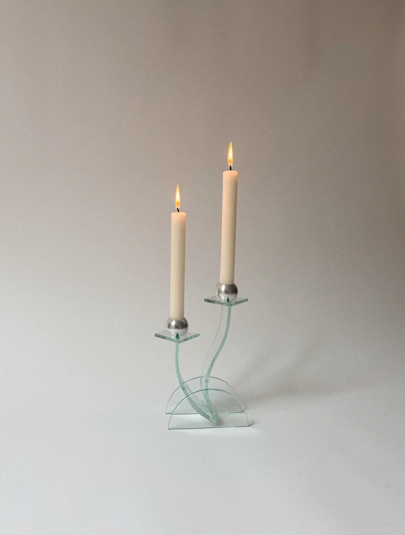Postmodern Glass Candleholder, Germany