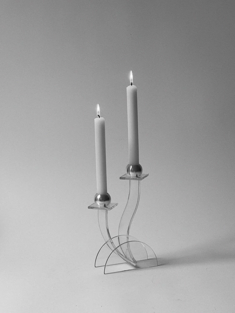 Postmodern Glass Candleholder, Germany