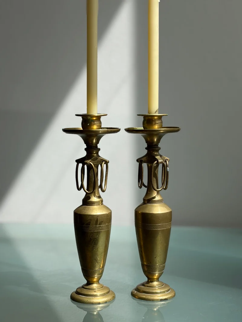 Pair of French Empire Candleholders, Late 19th Century