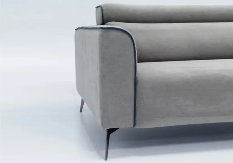 Canapé d'angle modulable en tissu gris clair - Flora