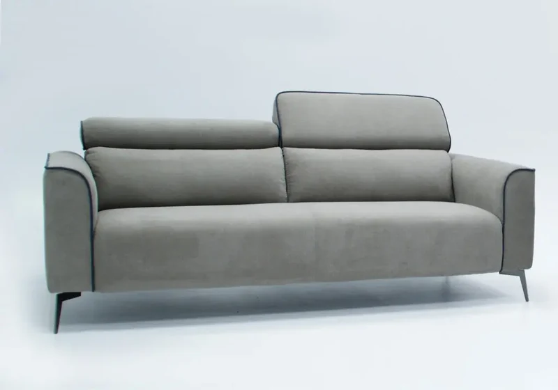 Canapé d'angle modulable en tissu gris clair - Flora