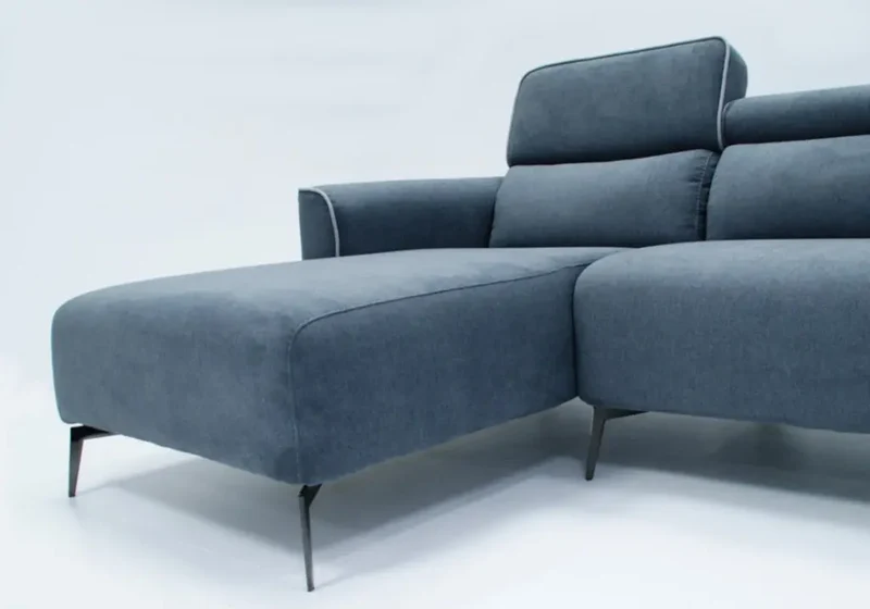 Canapé d'angle modulable en tissu gris clair - Flora