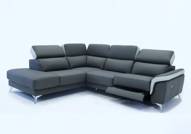 Canapé modulable relax en tissu bleu azur - Felia