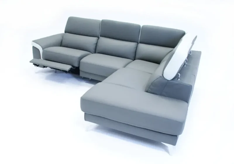 Canapé d'angle modulable en tissu gris foncé - Felia