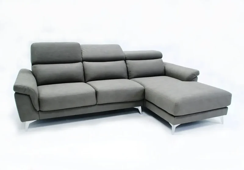 Canapé d'angle modulable relax bicolore gris - Felia