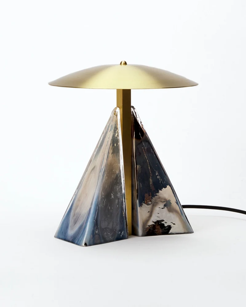 Fulcrum Hand Blown Mirrored Glass Table Lamp