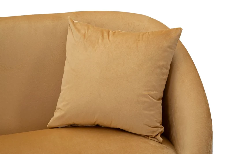 Canapé en velours beige avec coussins – Canapé 2 places Browy