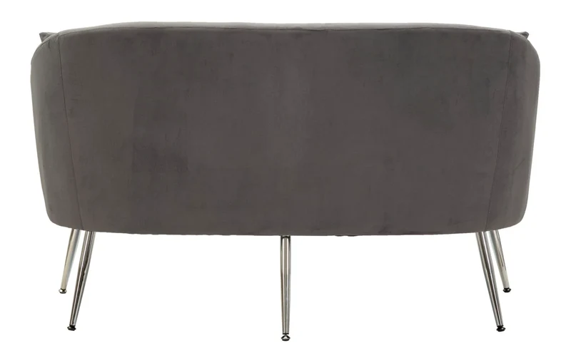 Canapé en velours gris graphite avec coussins – Canapé 2 places Silvery