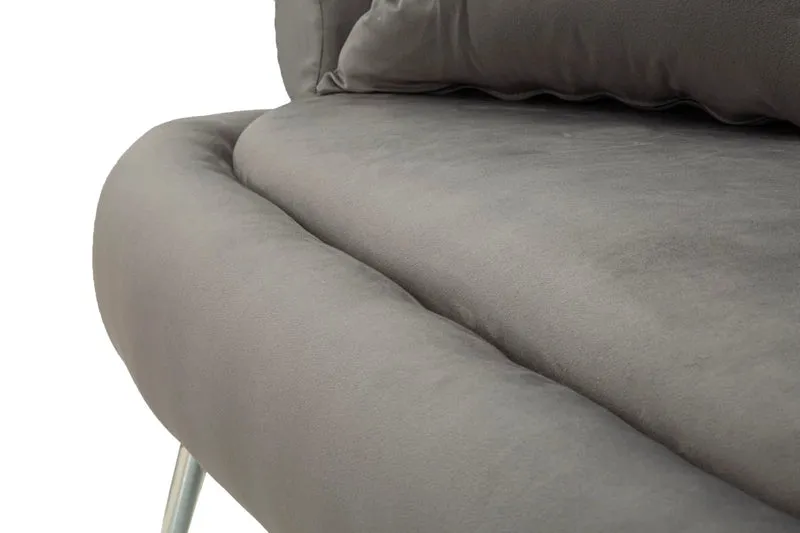 Canapé en velours gris graphite avec coussins – Canapé 2 places Silvery Plus