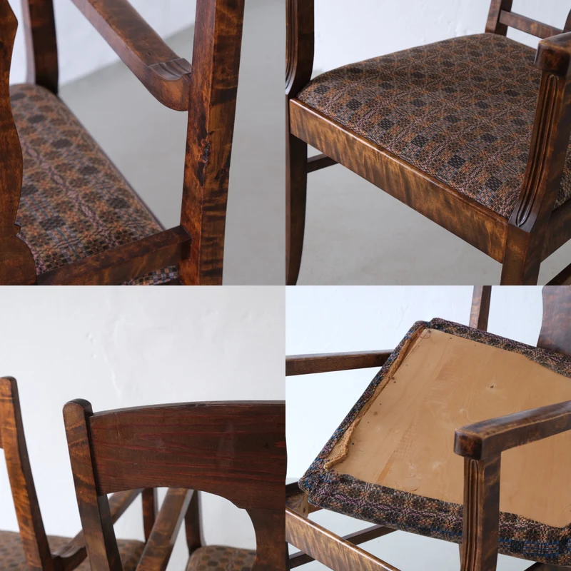 Set of 2 Biedermeier Satin Birch Armchairs, Sweden