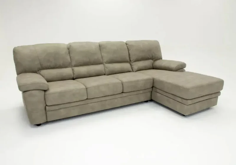 Canapé d'angle convertible en tissu marron - Sibyl