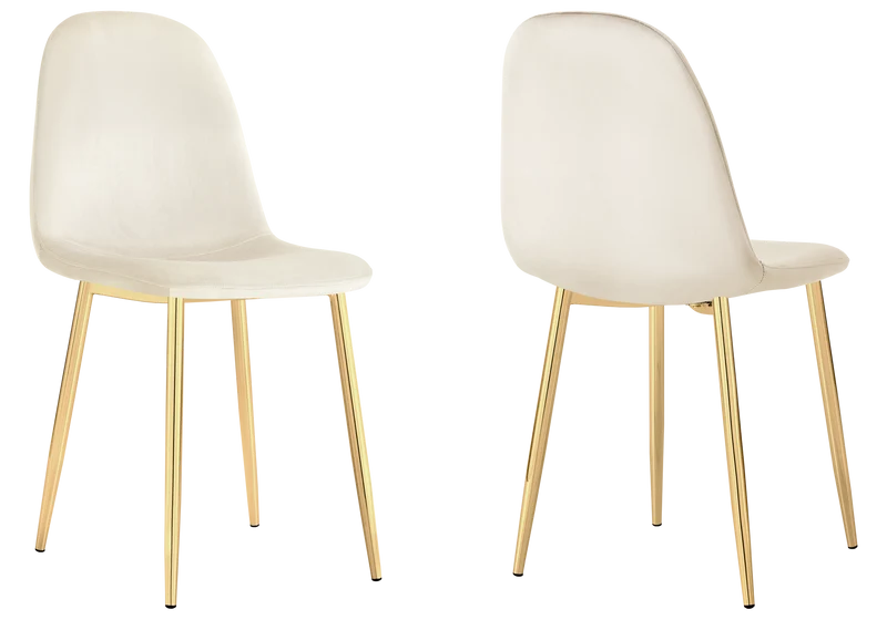 Chaises scandinaves en velours beige - Gina x6