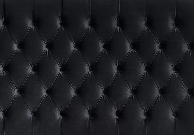 Lit coffre capitonné velours noir - Chester