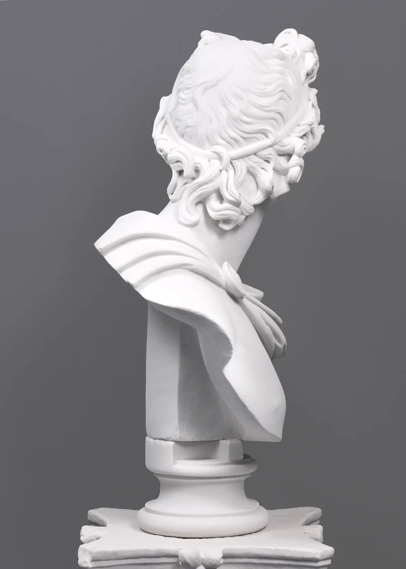Buste Apollon du Belvédère - grande sculpture en marbre blanc