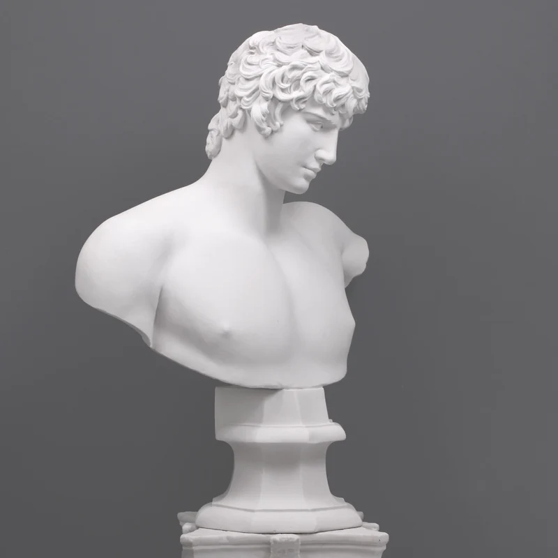 Buste d'Antinoüs (grande) - grande sculpture en marbre blanc