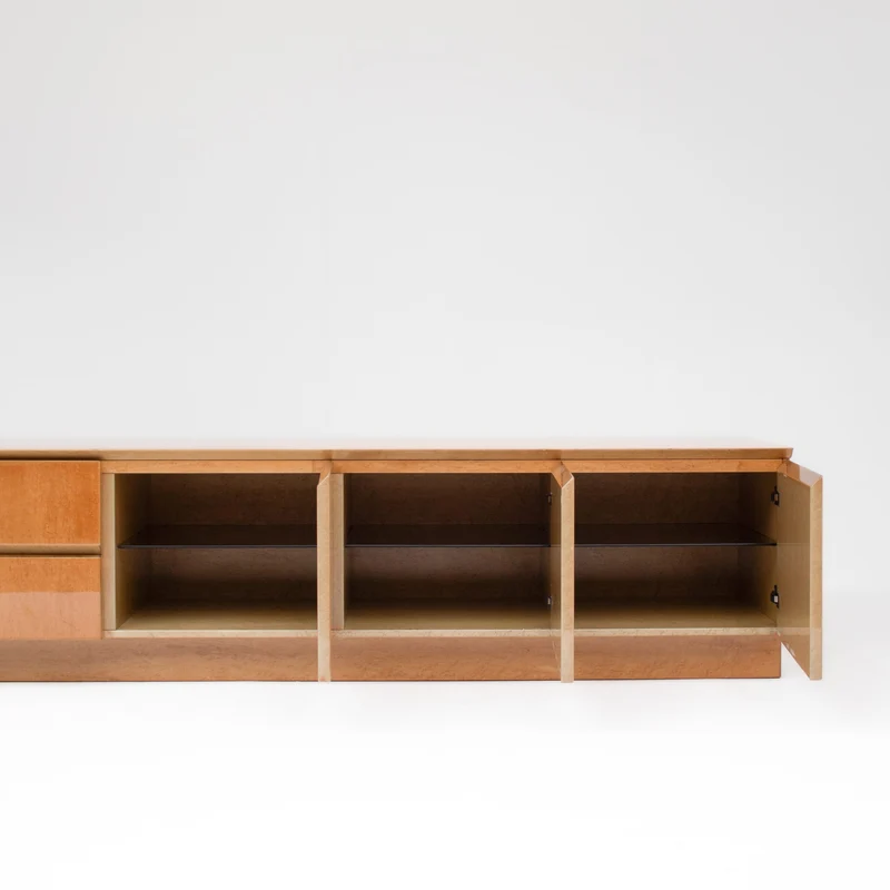 Burl Wood Sideboard by Giovanni Offredi for Saporiti