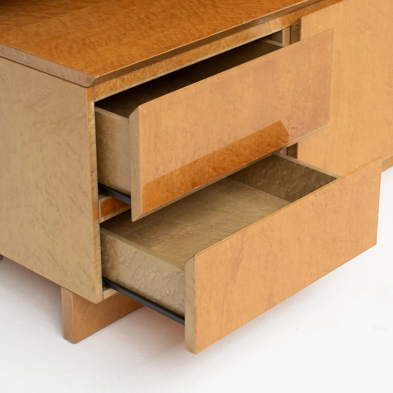 Burl Wood Sideboard by Giovanni Offredi for Saporiti