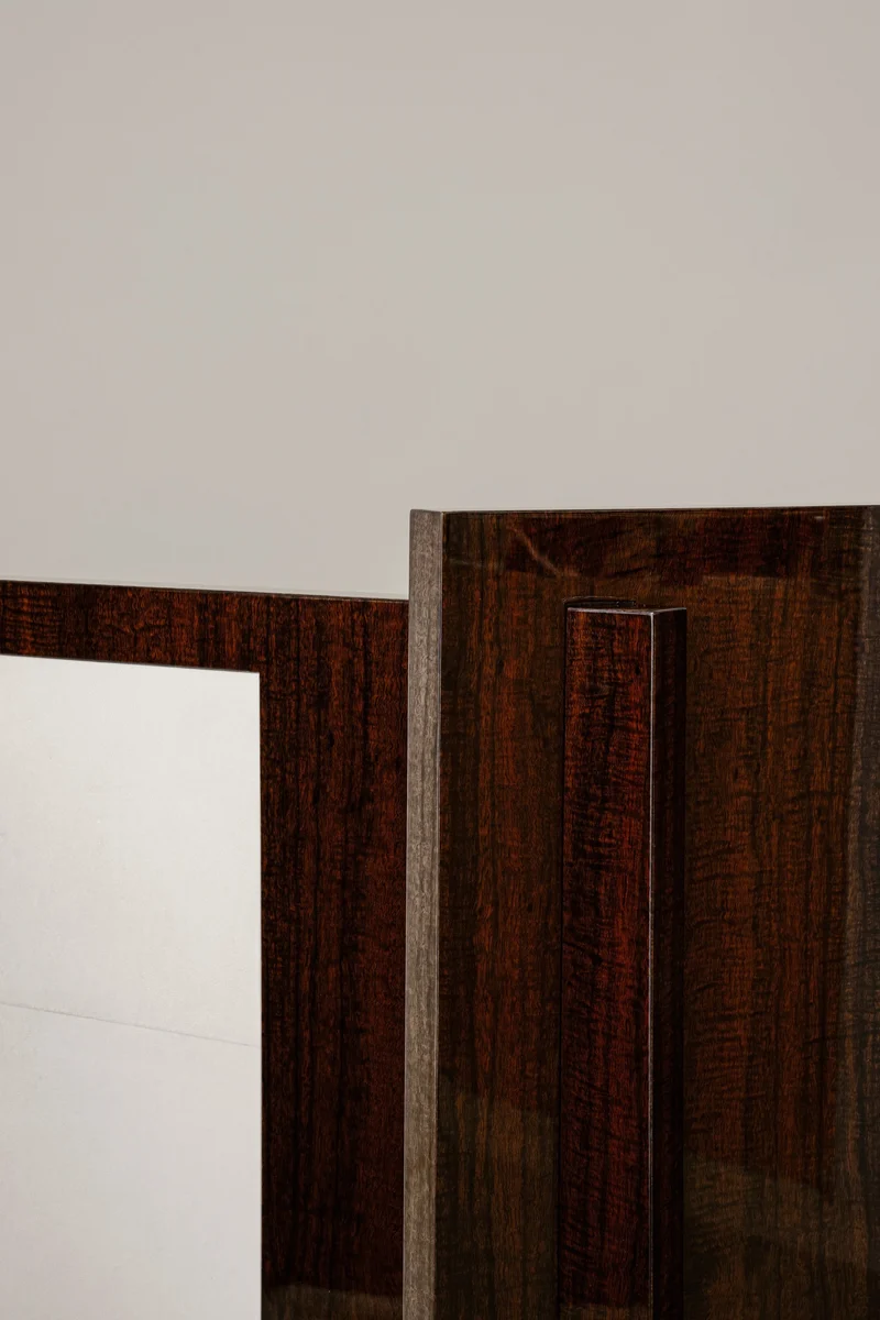 'Additions' Half Screen Handcrafted in Wood Veneer & Parchment