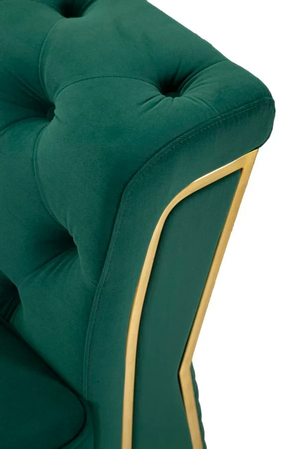 Canapé en velours vert avec coussins – Canapé 2 places Emy