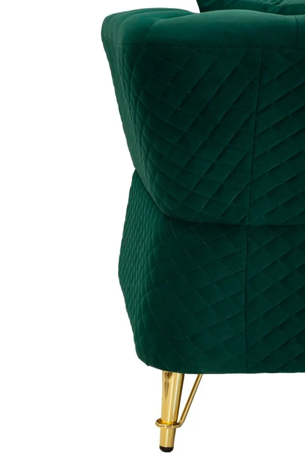 Canapé en velours vert avec coussins – Canapé 2 places Emy