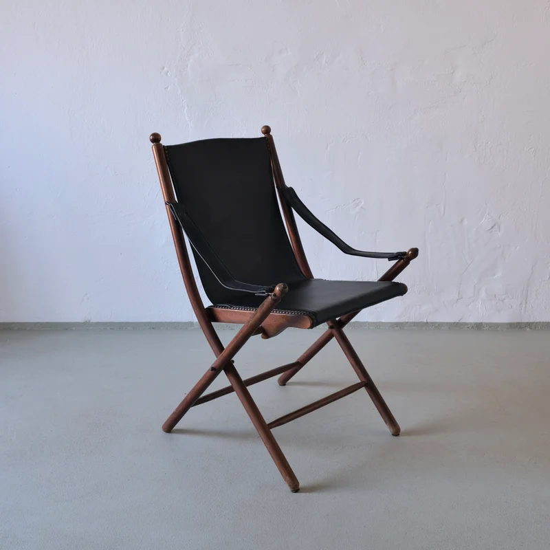 Vintage Folding Chair and Tray Table Set | Campaign Style