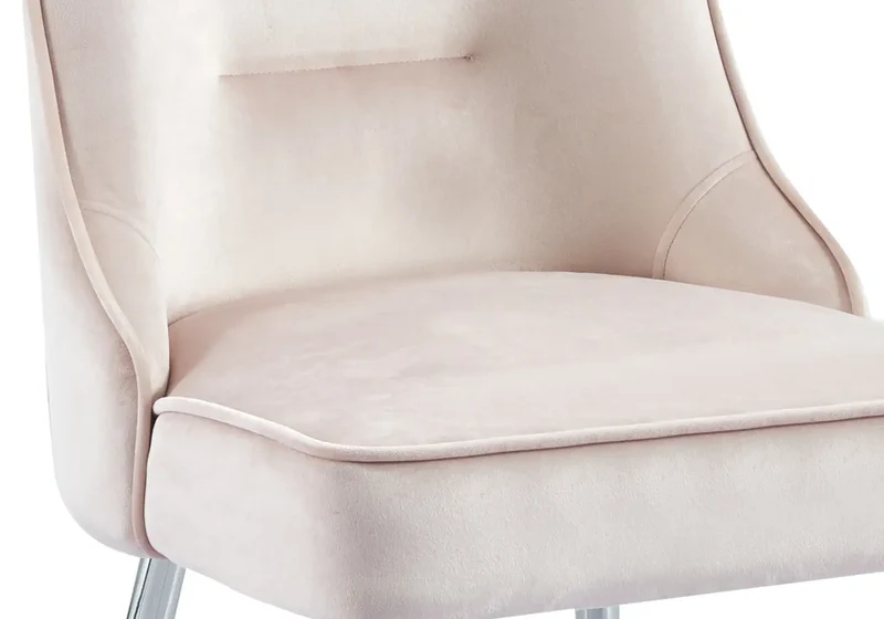 Chaise velours rose fermeture éclair argentée - Zip x2