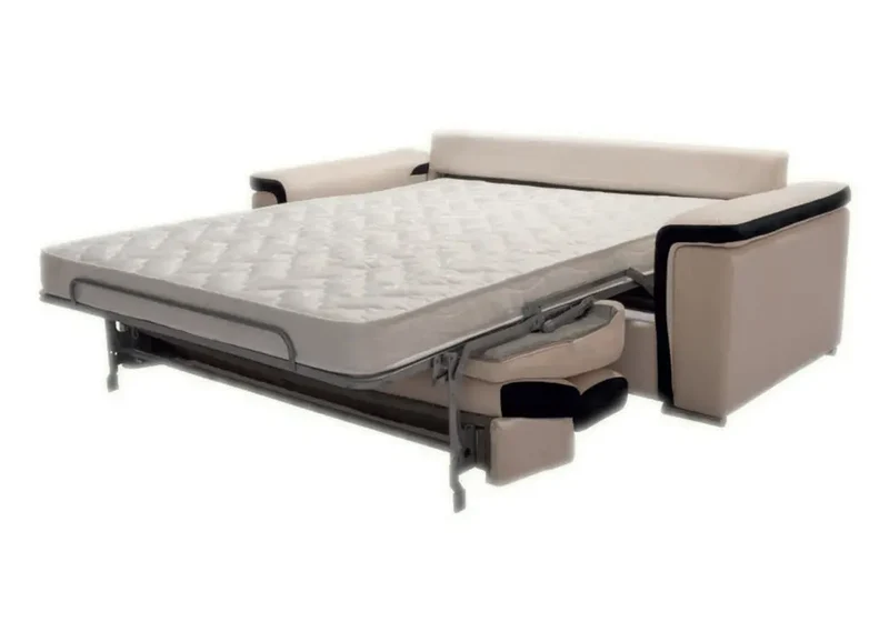 Canapé lit rapido cuir noir blanc PARU