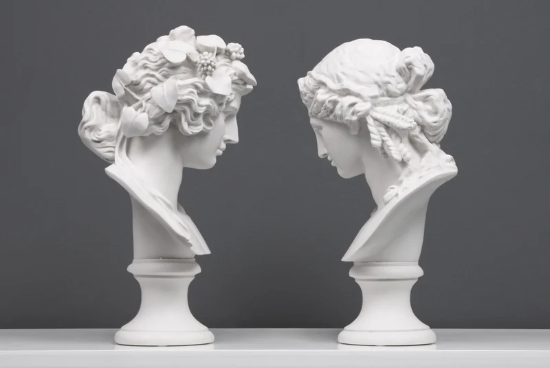 Buste d'Antinoüs et d'Ariane - sculpture en marbre