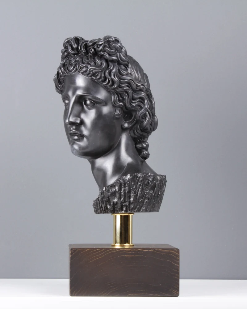 Buste d'Apollon - Dieu olympien (bronze) - sculpture en marbre