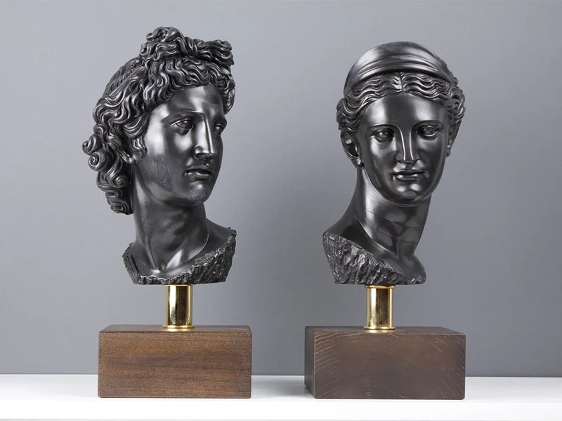 Buste d'Apollon - Dieu olympien (bronze) - sculpture en marbre