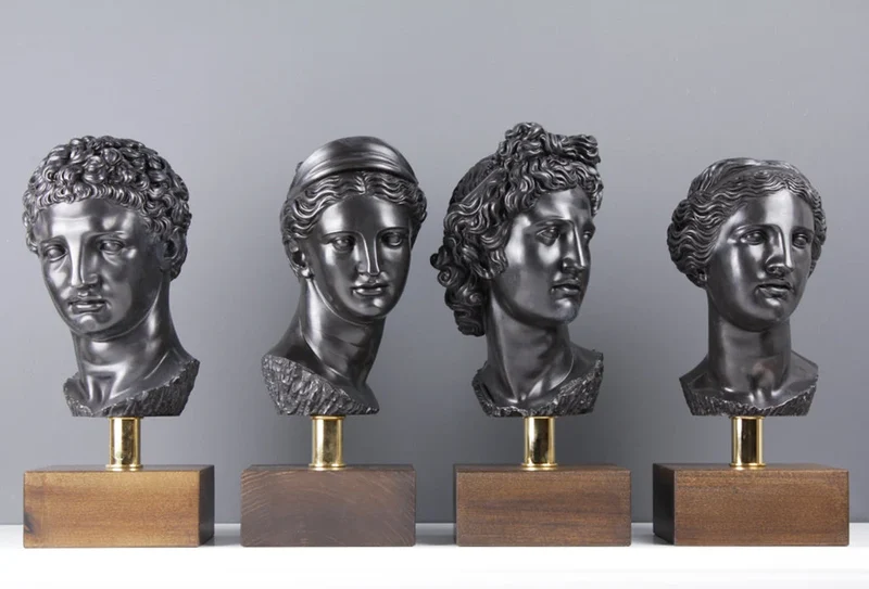 Buste d'Apollon - Dieu olympien (bronze) - sculpture en marbre
